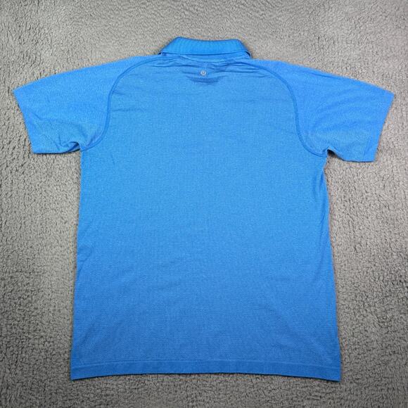Lululemon Metal Vent Tech Polo Shirt Mens XL Blue Stretch Performance Golf - Picture 4 of 8